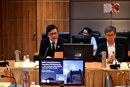 ๒๙ เม.ย.๖๙ จก.วท.กห. เป็นประธานการประชุมเพื่อหารือแนวทางความร่วมมือด้านการวิจัยและพัฒนาเทคโนโลยี ร่วมกับ สถาบันวิจัยดาราศาสตร์แห่งชาติ (องค์การมหาชน) (สดร.)