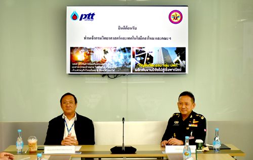๑๖ มี.ค.๖๔ หารือแนวทางความร่วมมือ ด้านการวิจัยและพัฒนาวิทยาศาสตร์และเทคโนโลยีป้องกันประเทศ ระหว่าง กห.กับ บริษัท ปตท. จำกัด ( มหาชน )โดยเชิญ สวพ.เหล่าทัพ ร่วม ณ บริษัท ปตท. จำกัด (มหาชน) สำนักงานใหญ่