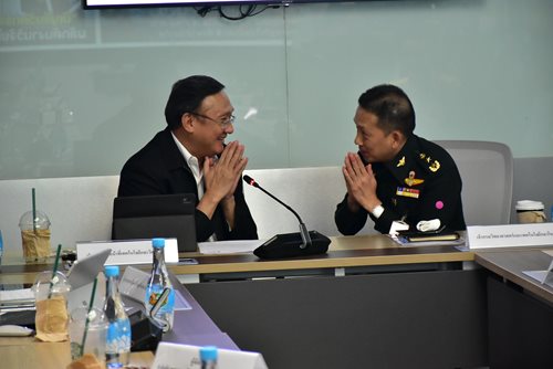 ๑๖ มี.ค.๖๔ หารือแนวทางความร่วมมือ ด้านการวิจัยและพัฒนาวิทยาศาสตร์และเทคโนโลยีป้องกันประเทศ ระหว่าง กห.กับ บริษัท ปตท. จำกัด ( มหาชน )โดยเชิญ สวพ.เหล่าทัพ ร่วม ณ บริษัท ปตท. จำกัด (มหาชน) สำนักงานใหญ่