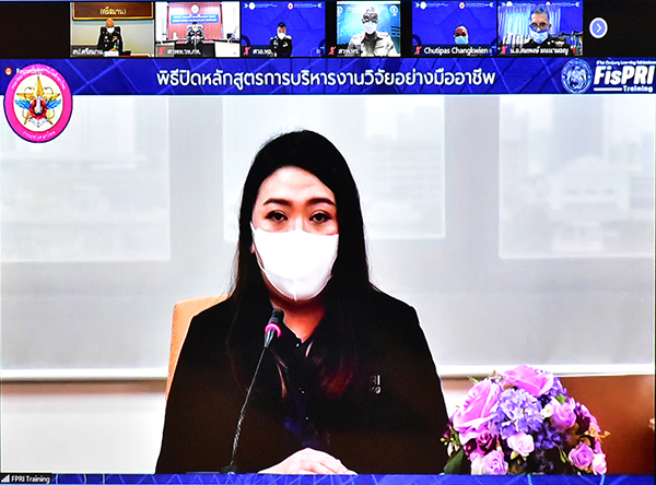๘ ก.ย.๖๔ พล.อ.ชูขาติ บัวขาว รอง ปล.กห. ( ๒ ) เป็นประธานพิธีปิดการอบรมหลักสูตรการบริหารงานวิจัยอย่างมืออาชีพ ภายใต้ความร่วมมือระหว่างกรมวิทยาศาสตร์และเทคโนโลยีกลาโหม กับ มูลนิธิสถาบันวิจัยนโยบายเศรษฐกิจการคลังผ่านระบบการประชุมทางไกล